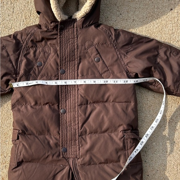 GAP Baby Snowsuit Size 6-12 Months Brown Warmth Fall Winter - Picture 5 of 9